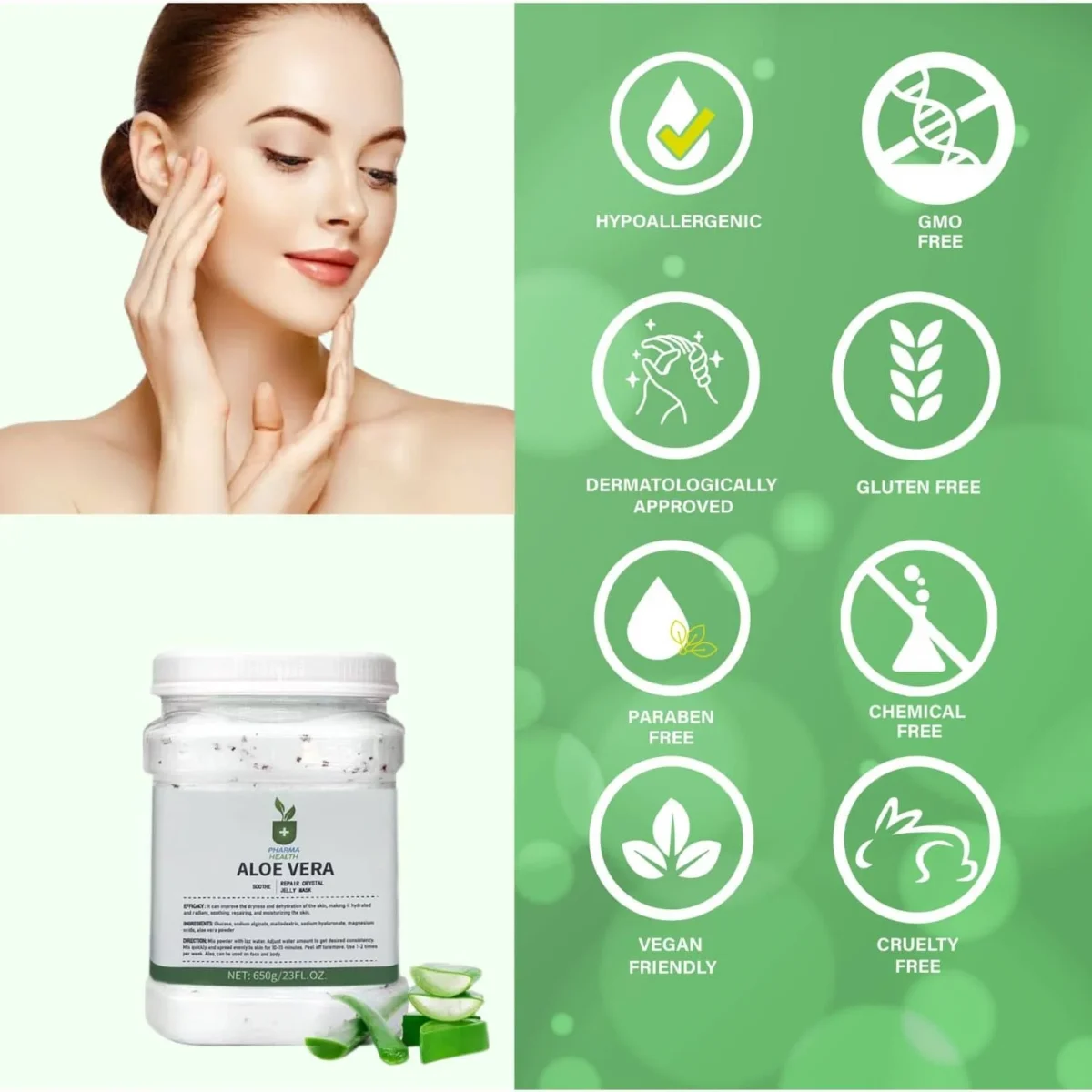Aloe vera hydro jelly mask for acne-prone skin