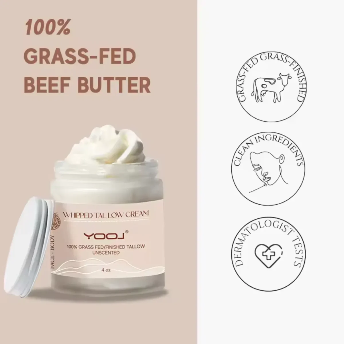 Grass-fed tallow cream