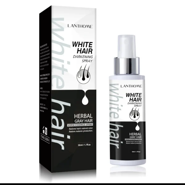 White hair darkening spray