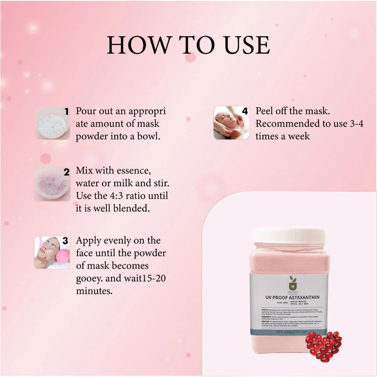 hydrating astaxanthin jelly face mask for sun-exposed skin
